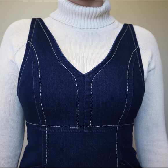 Cream Sweater & Blue Overall Dress BUNDLE - Picture 2 of 5
